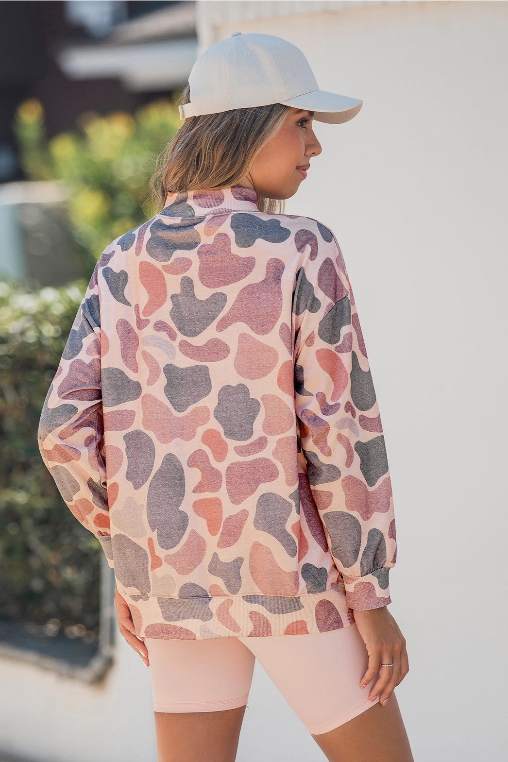 Camo Howdy Oversized Mock Neck Sweatshirt