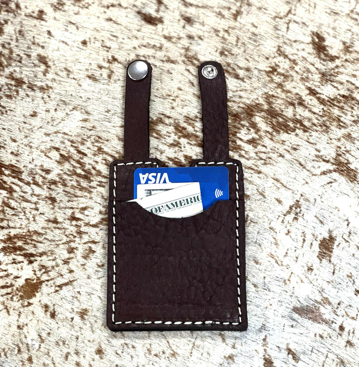 Leather Boot Snap Strap Wallet
