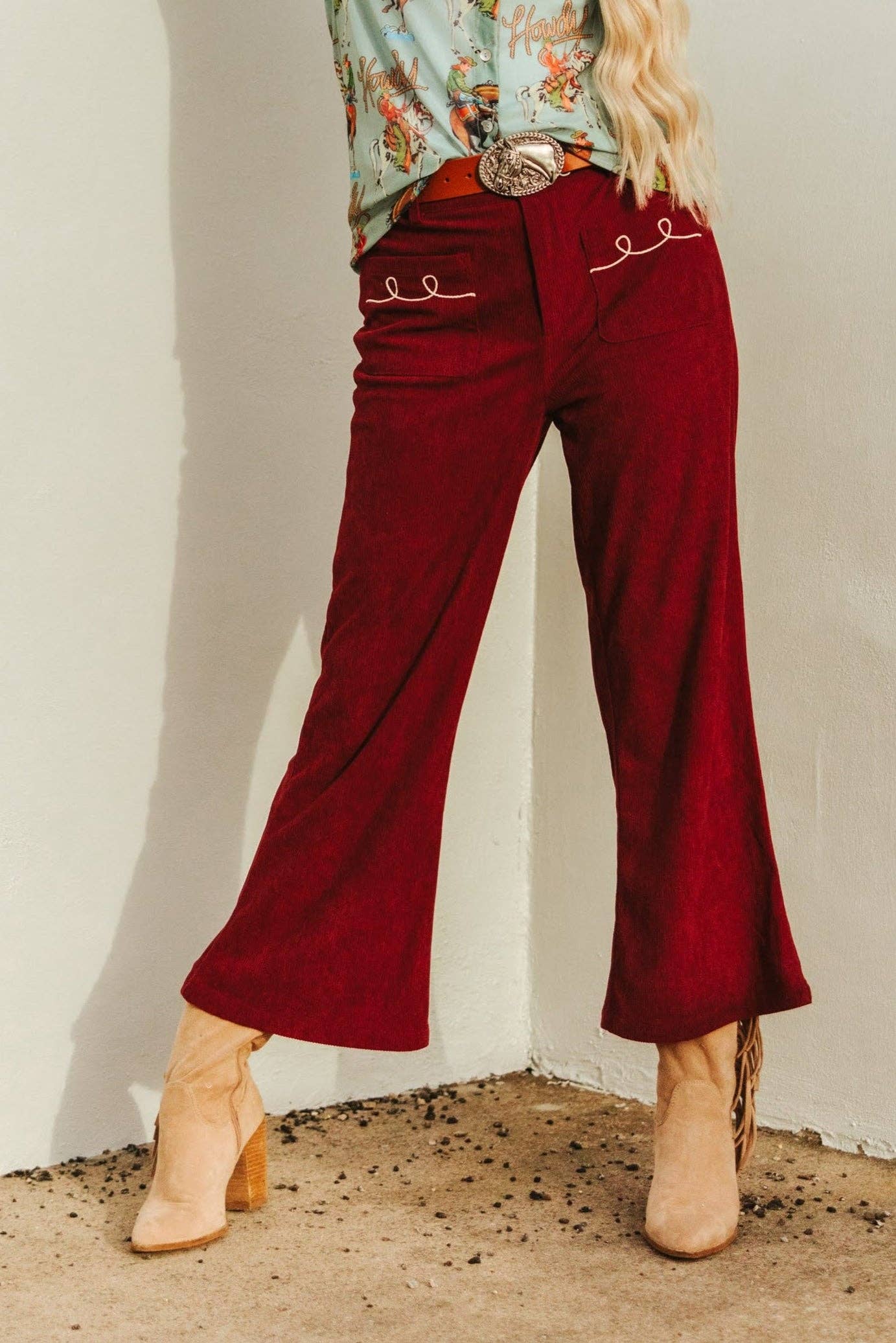 Wine Roping Pants