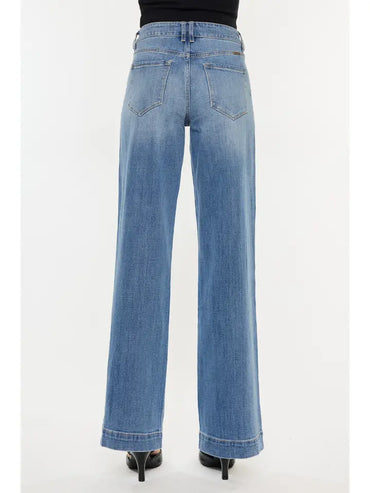 KanCan Bertha High Rise Trouser Wide Leg Jeans