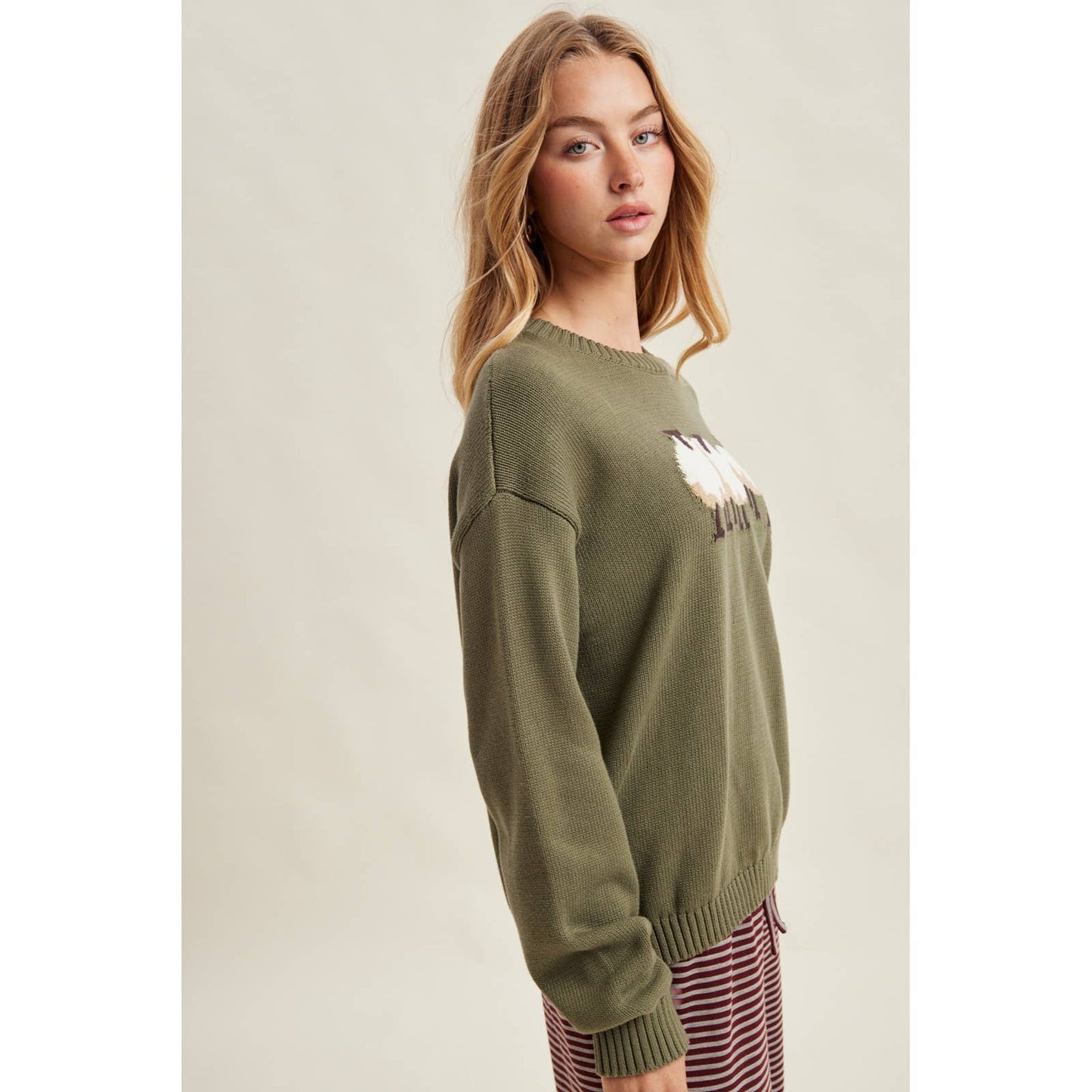 Sheep Trio Graphic Crew Neck Sweater