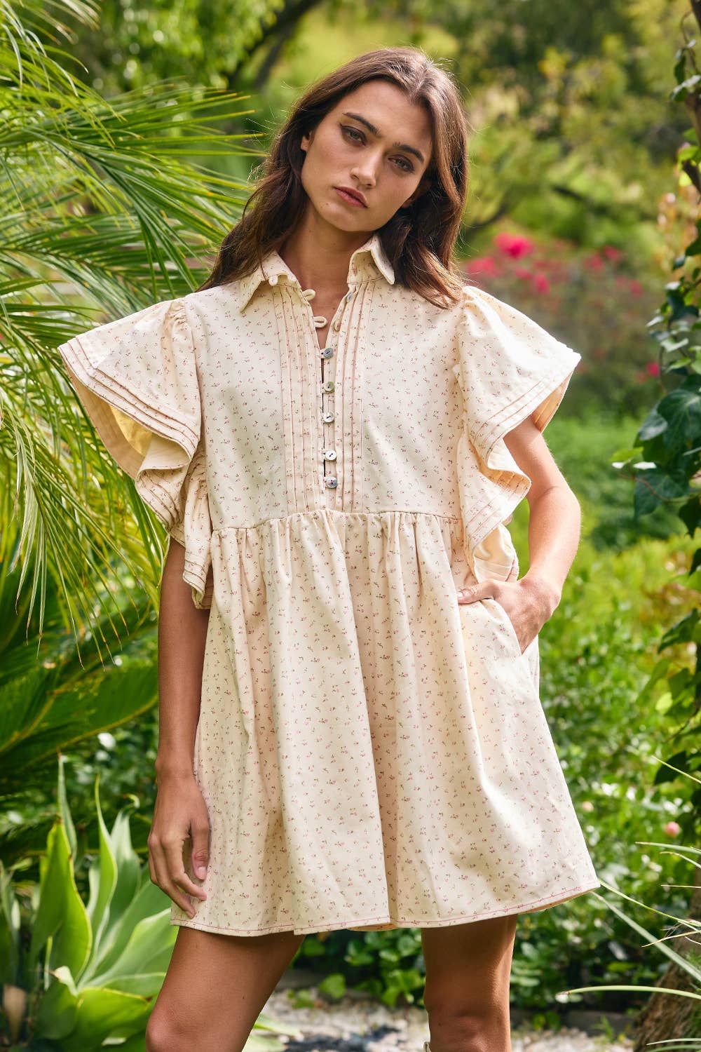 Floral Ruffled Mini Dress