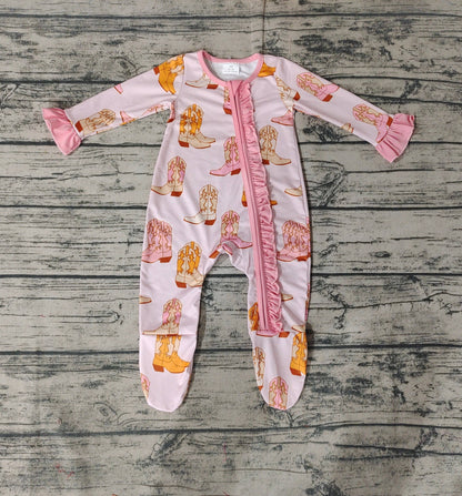 Pink Boots Baby Pajamas