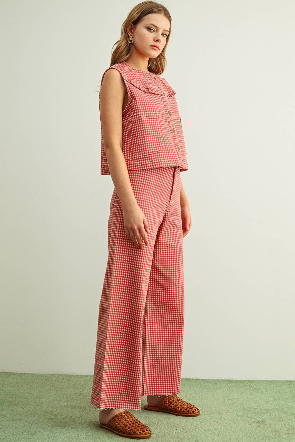 Miou Muse Red Gingham Pants