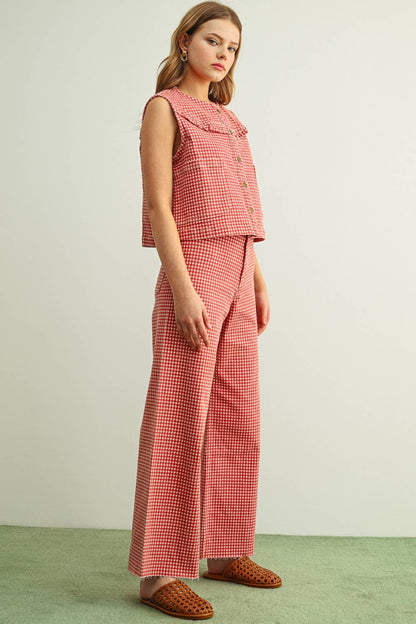Miou Muse Red Gingham Pants