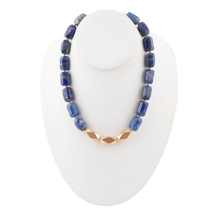 Barse Blue Lapis Nugget Necklace