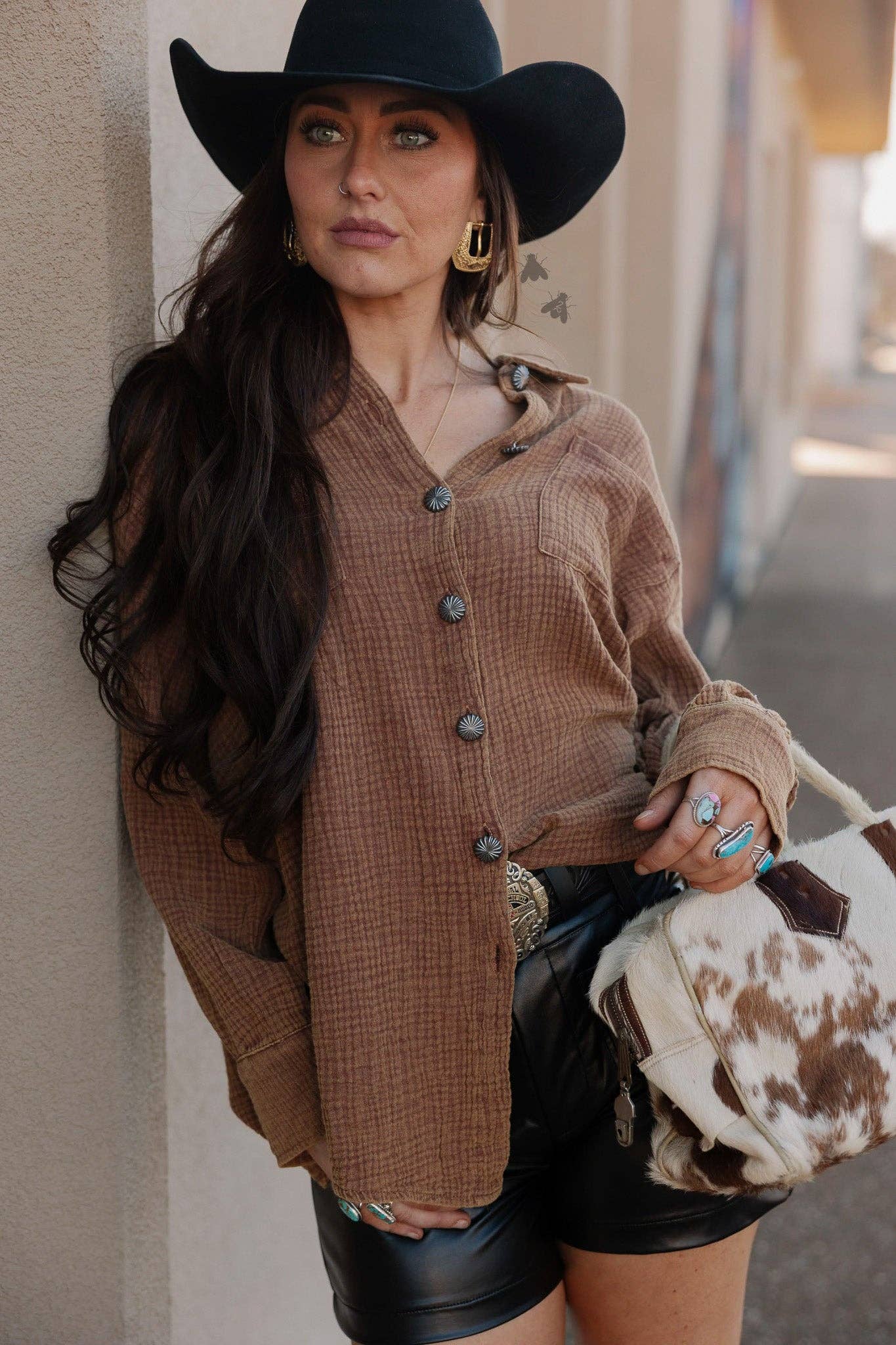 2 Fly Co Acres Button Up Top
