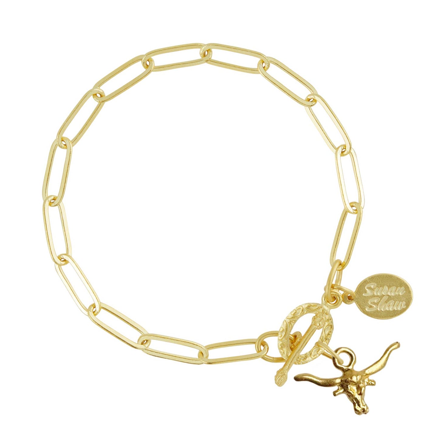 Susan Shaw Longhorn Paperclip Bracelet