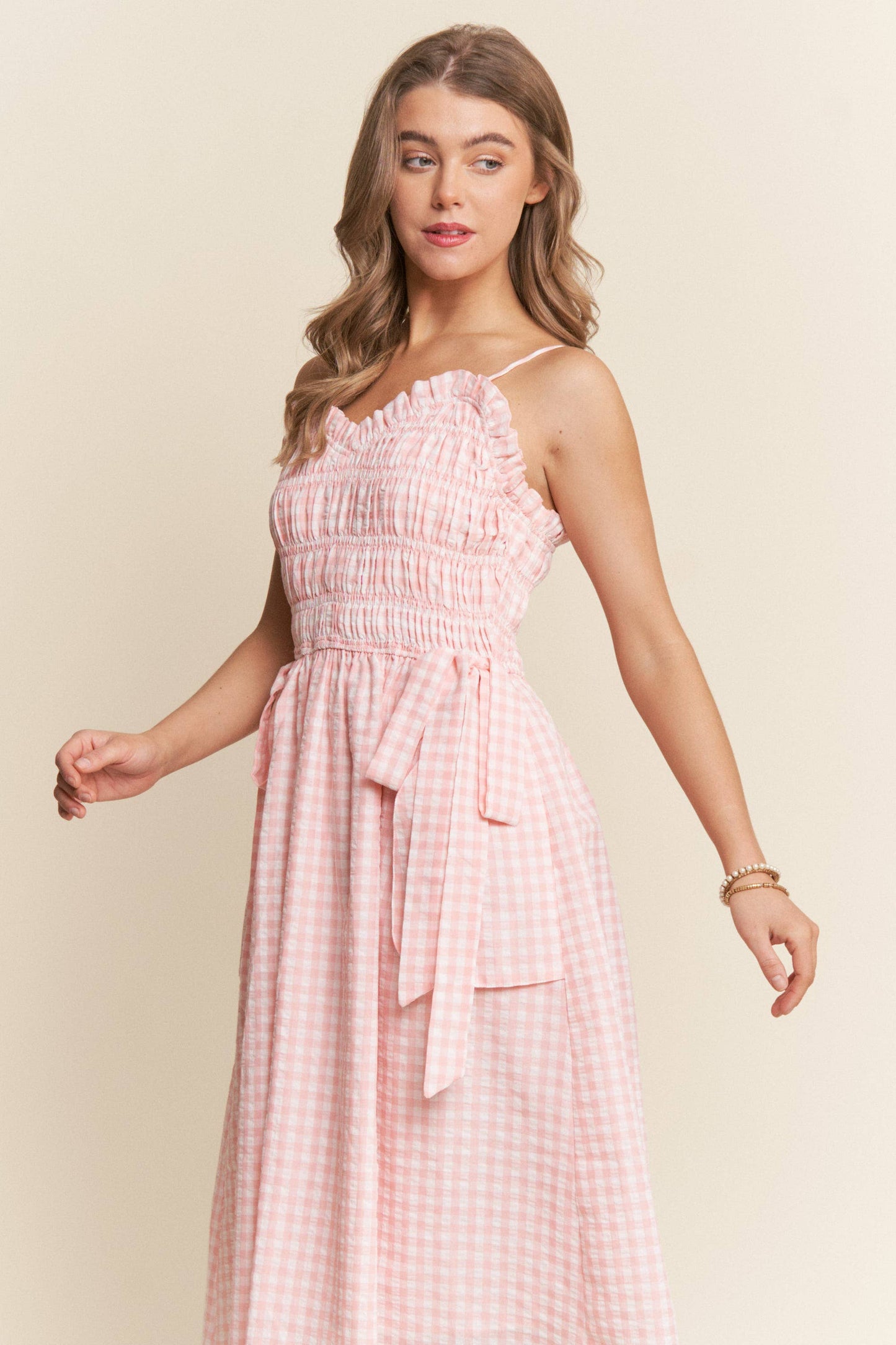 Sweetheart Gingham Midi Dress