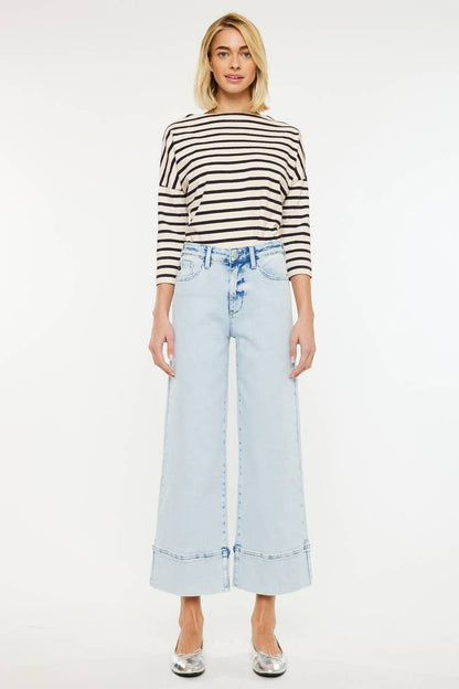 KanCan Kassie Essentials Cropped Wide Leg Jeans