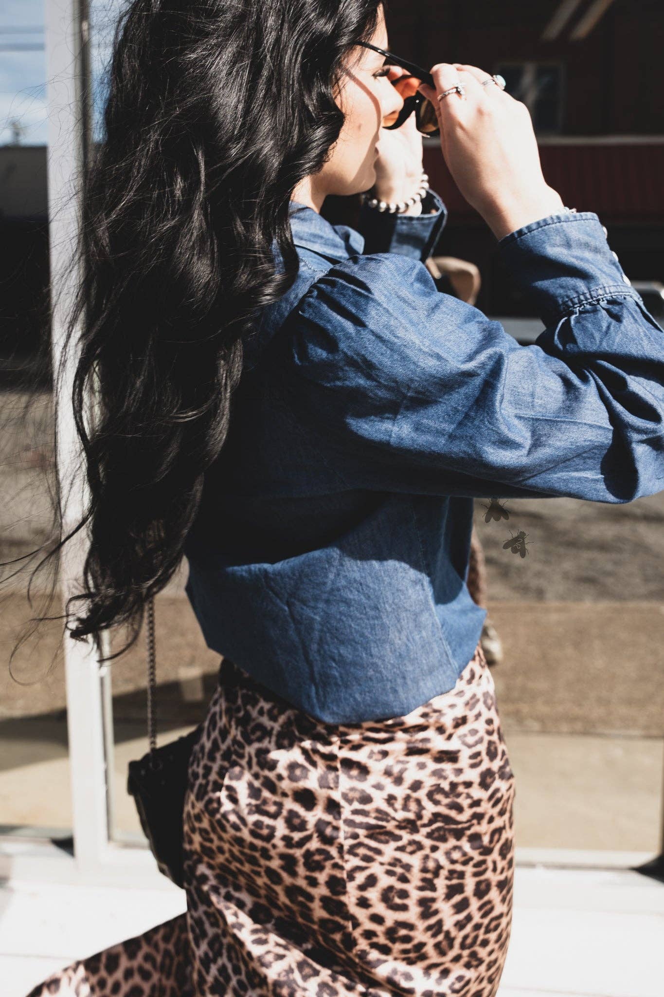 Highway Blues Bow Tie Blouse