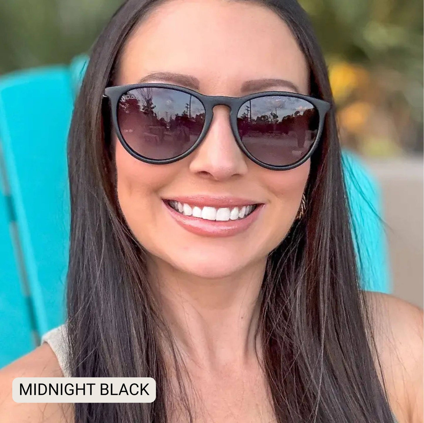 Midnight - Women's Polarized Medium Horn Sunglasses