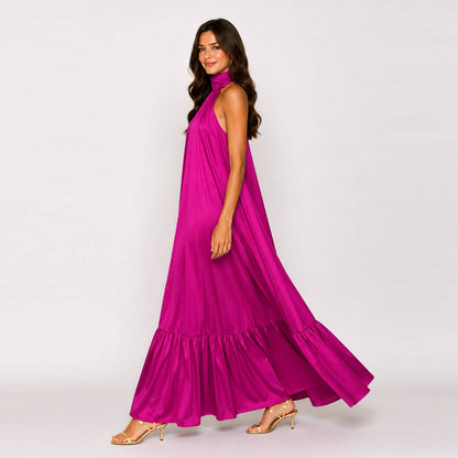 Vivienne Satin Halter Maxi Dress