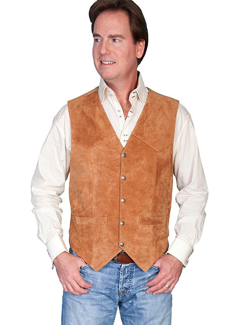 Scully Rust Suede Snap Front Vest