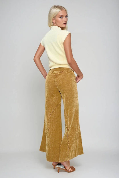 Distressed Corduroy Culotte Pants