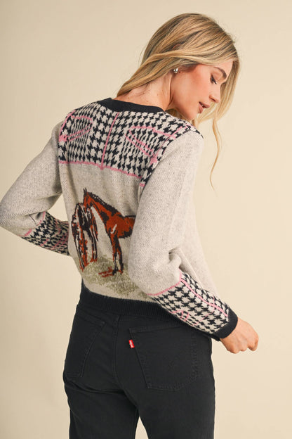 &MERCI Horse Motif Sweater