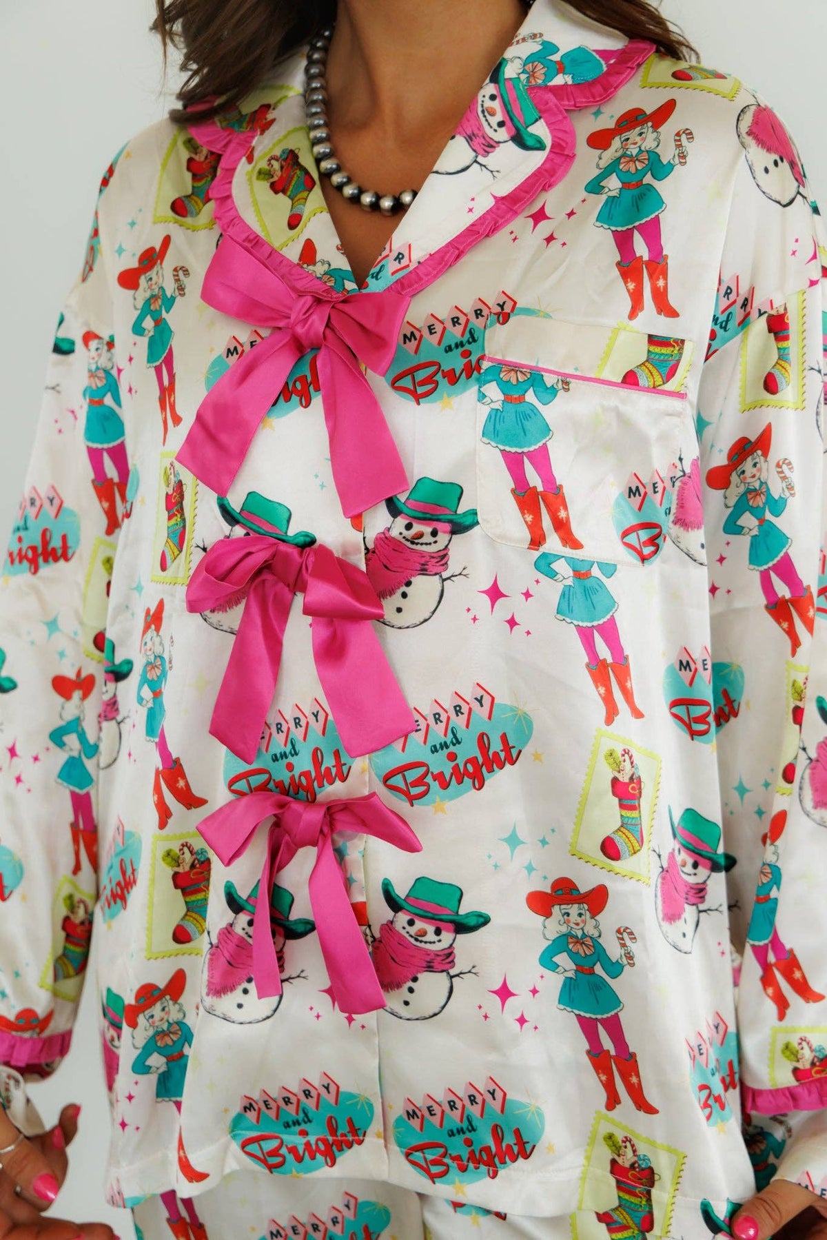 Howdy Hanny Retro Cowgirl Christmas Pajamas