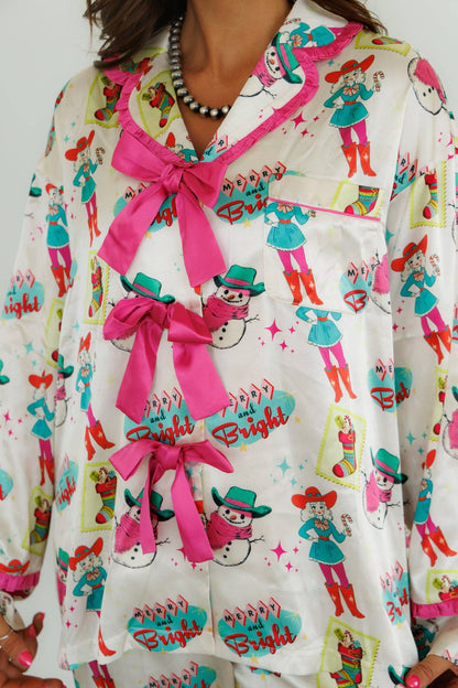Howdy Hanny Retro Cowgirl Christmas Pajamas