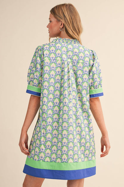 Vintage Floral Puff Sleeve Mini Dress