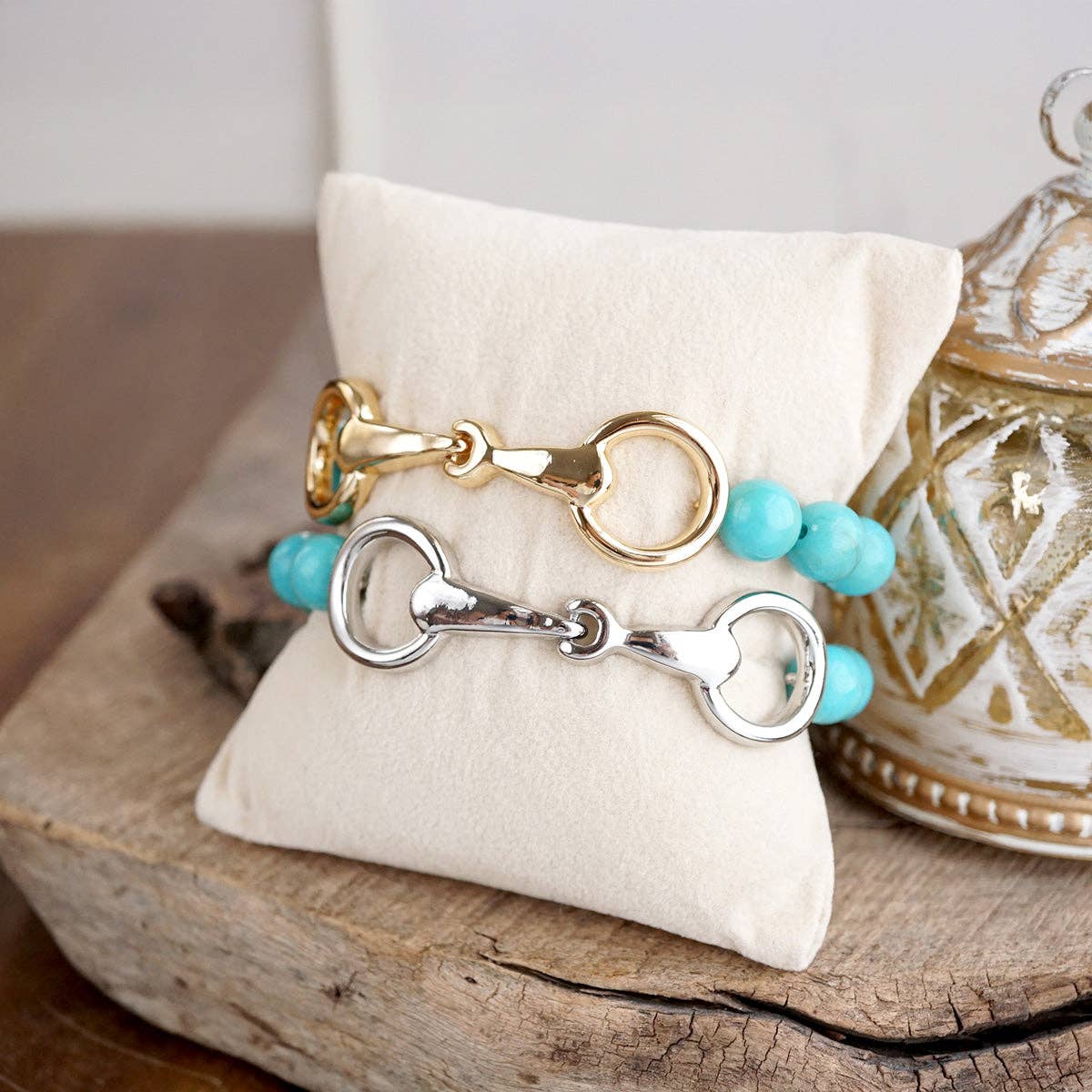 PennyLine Inc. Turquoise Beaded Horse Bit Bracelet – Coastal Rein