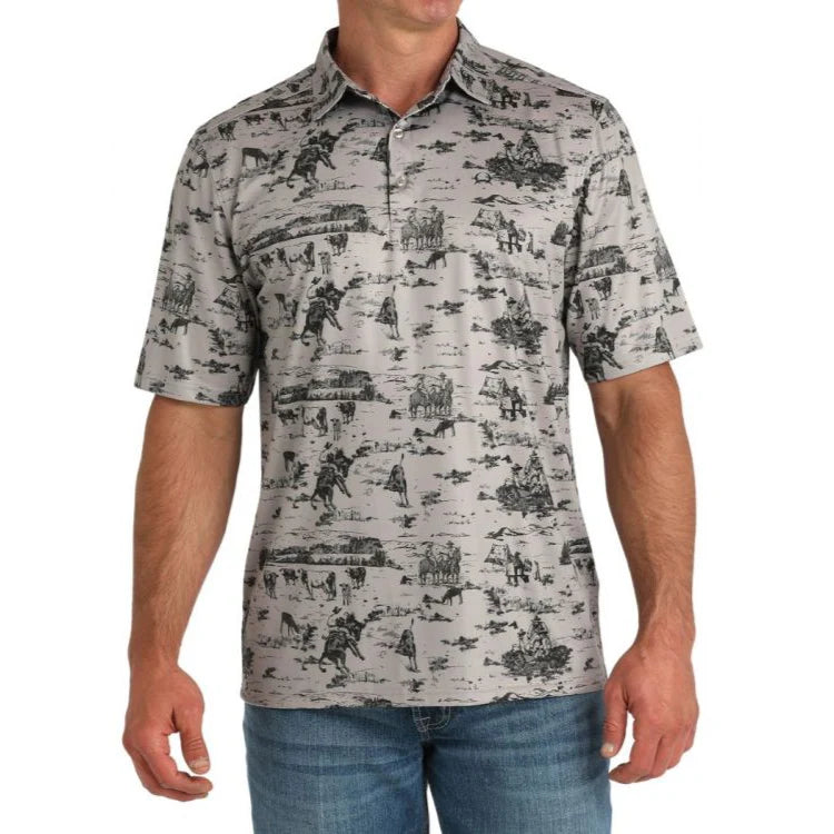 Cinch Western Print Men's Polo