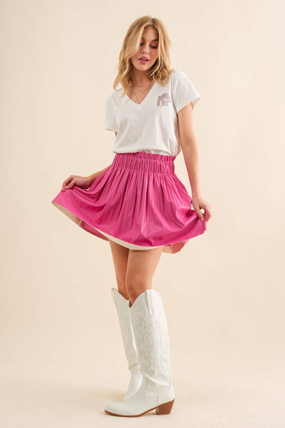 Lined Faux Leather Mini Skirt