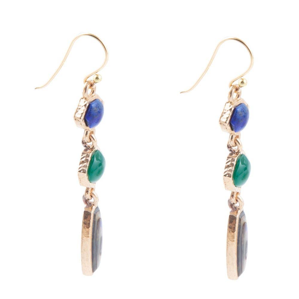 Barse Odyssey Lapis Multi-Stone Earrings