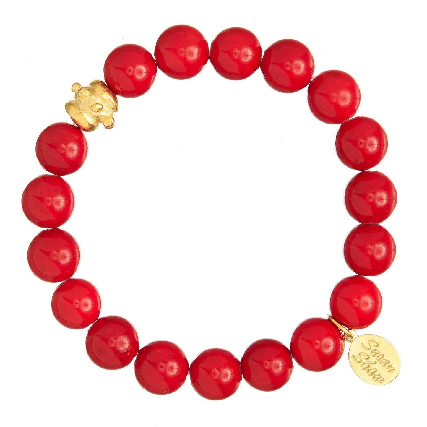 Susan Shaw Bailey Stretch Bracelet - Red Coral