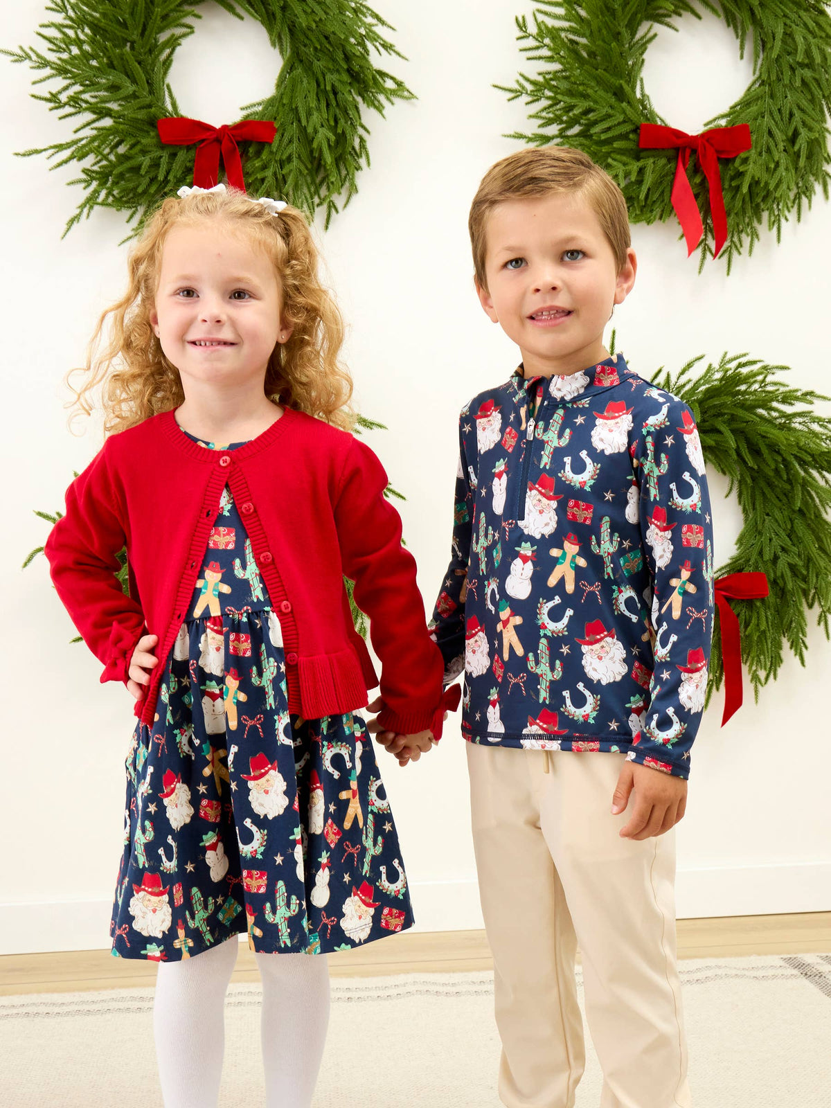 Girls Giddy Up Santa Twirl Dress
