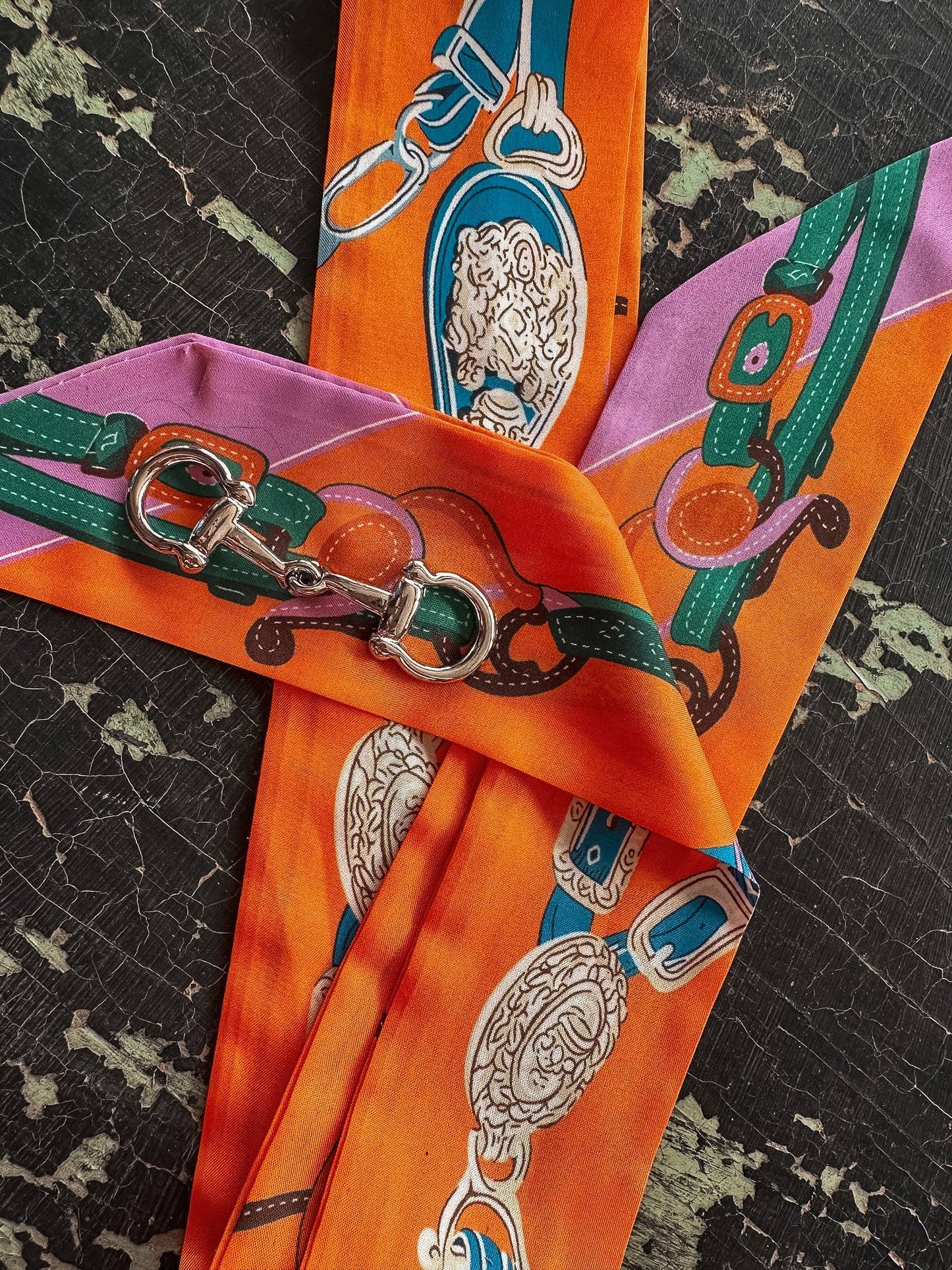 Silverado Apparel Twilly w/ Horse Bit Slide - Orange