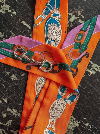 Silverado Apparel Twilly w/ Horse Bit Slide - Orange