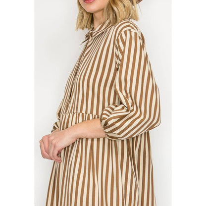 Western Stripe Tiered Maxi Dress