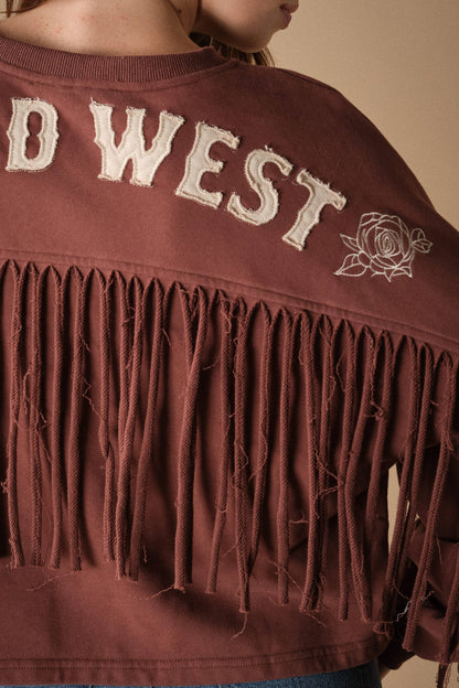 Blue B Wild West Graphic Fringe Sweatshirt