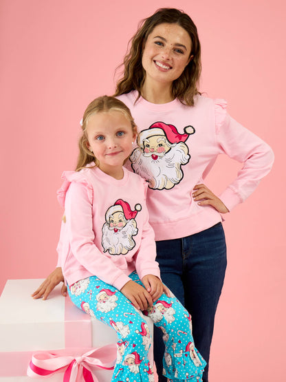 Baby Pink Santa Bubble Sweatshirt Romper