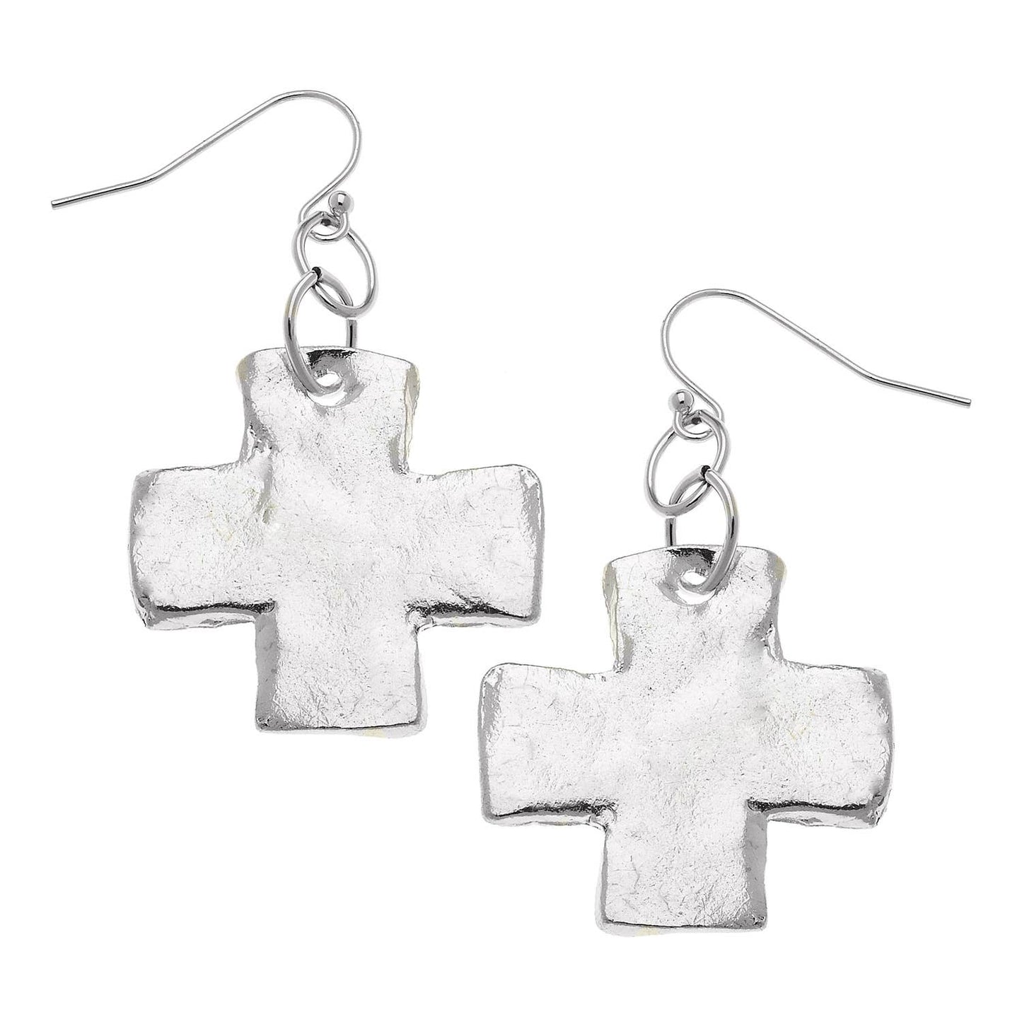 Susan Shaw Silver Cross Earrings