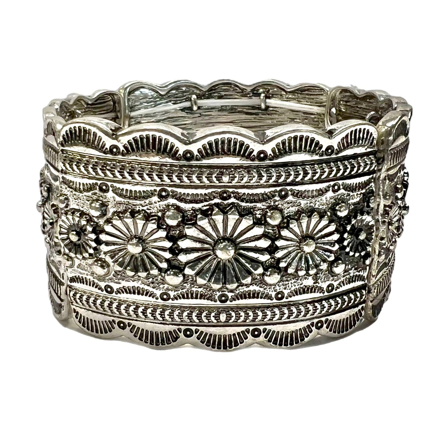 Silver Metal Stretch Bracelet