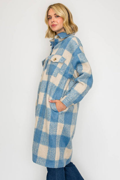 Serene Check Longline Coat