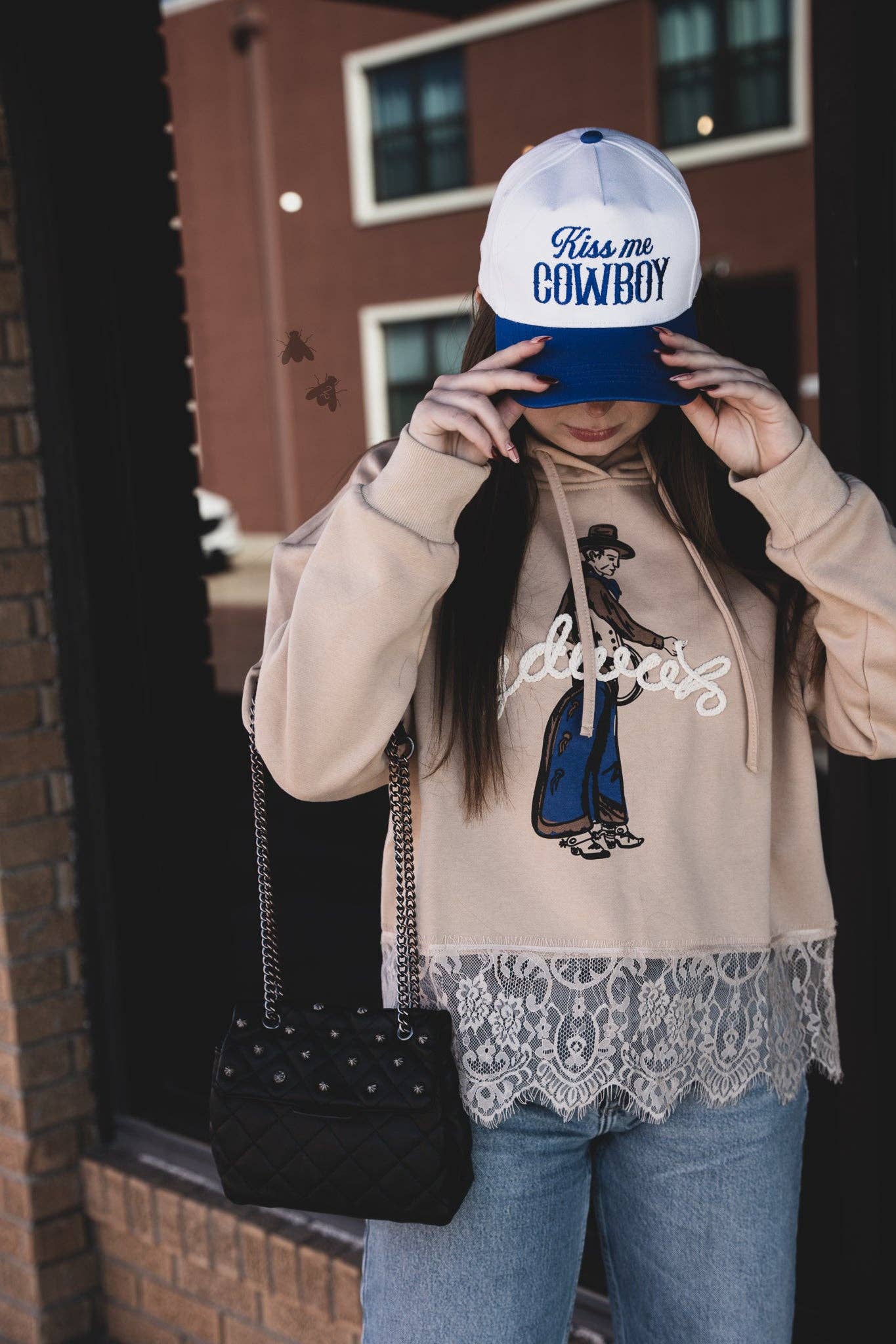 Chill Cowboy Lace Trim Hoodie