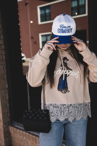 Chill Cowboy Lace Trim Hoodie