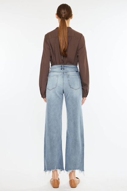 KanCan Violet High Rise Slim Wide Leg Jeans