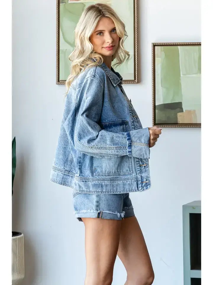 Big Pocket Denim Shacket