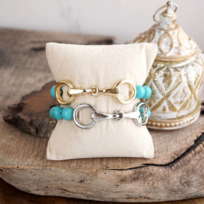 PennyLine Inc. Turquoise Beaded Horse Bit Bracelet – Coastal Rein