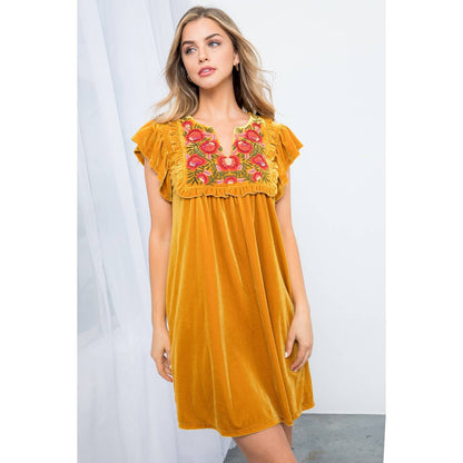 Velvet Embroidered Dress