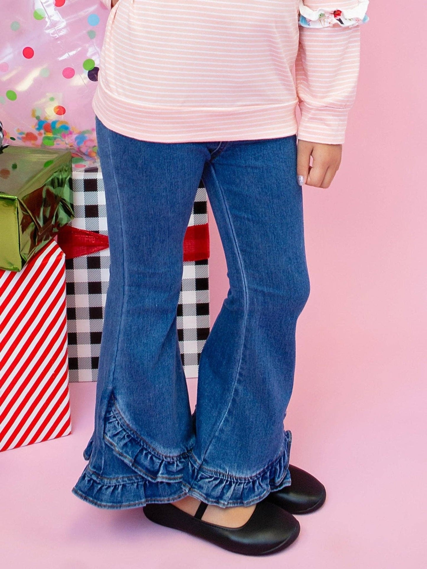 Girl's Ruffle Denim Jeans