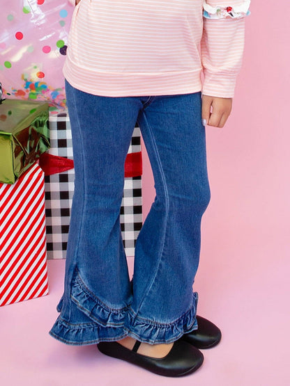 Girl's Ruffle Denim Jeans
