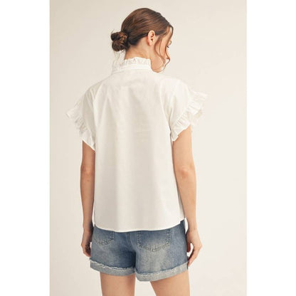 Ruffle Detail Woven Top