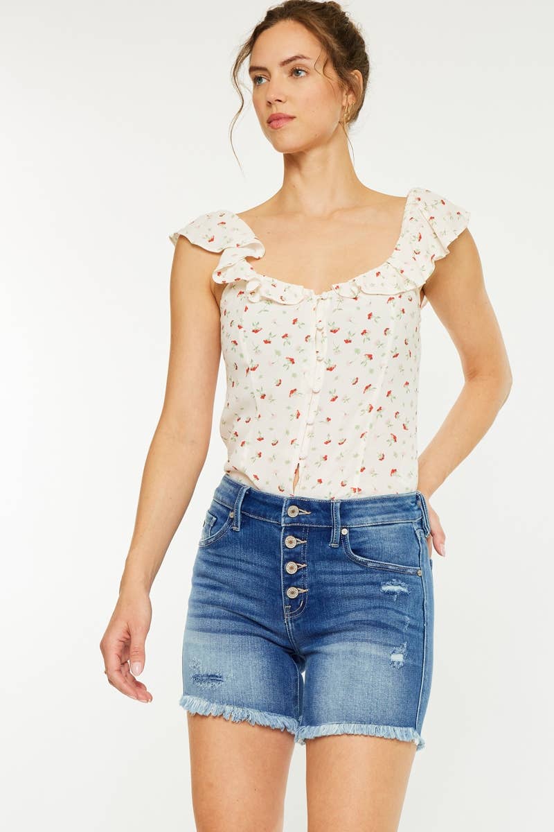 KanCan Jasmine Mid Rise Shorts