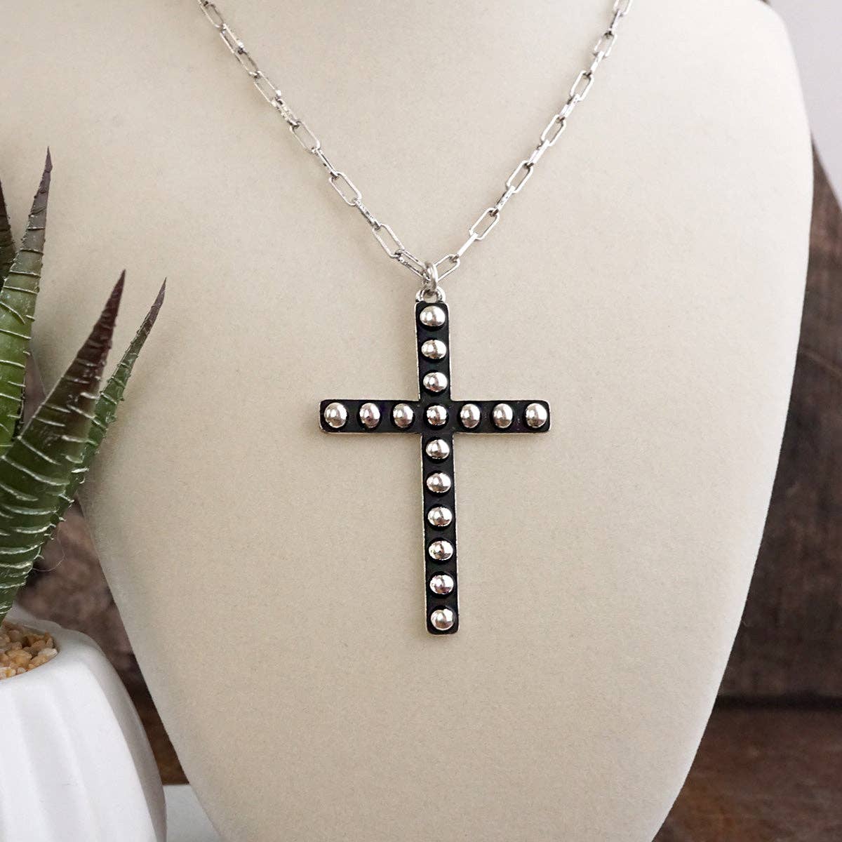 PennyLine Inc. Sacred Echo – Bubble Cross Western Pendant Necklace