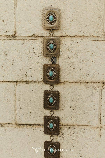 LUCKY & BLESSED Vintage Turquoise Concho Belt