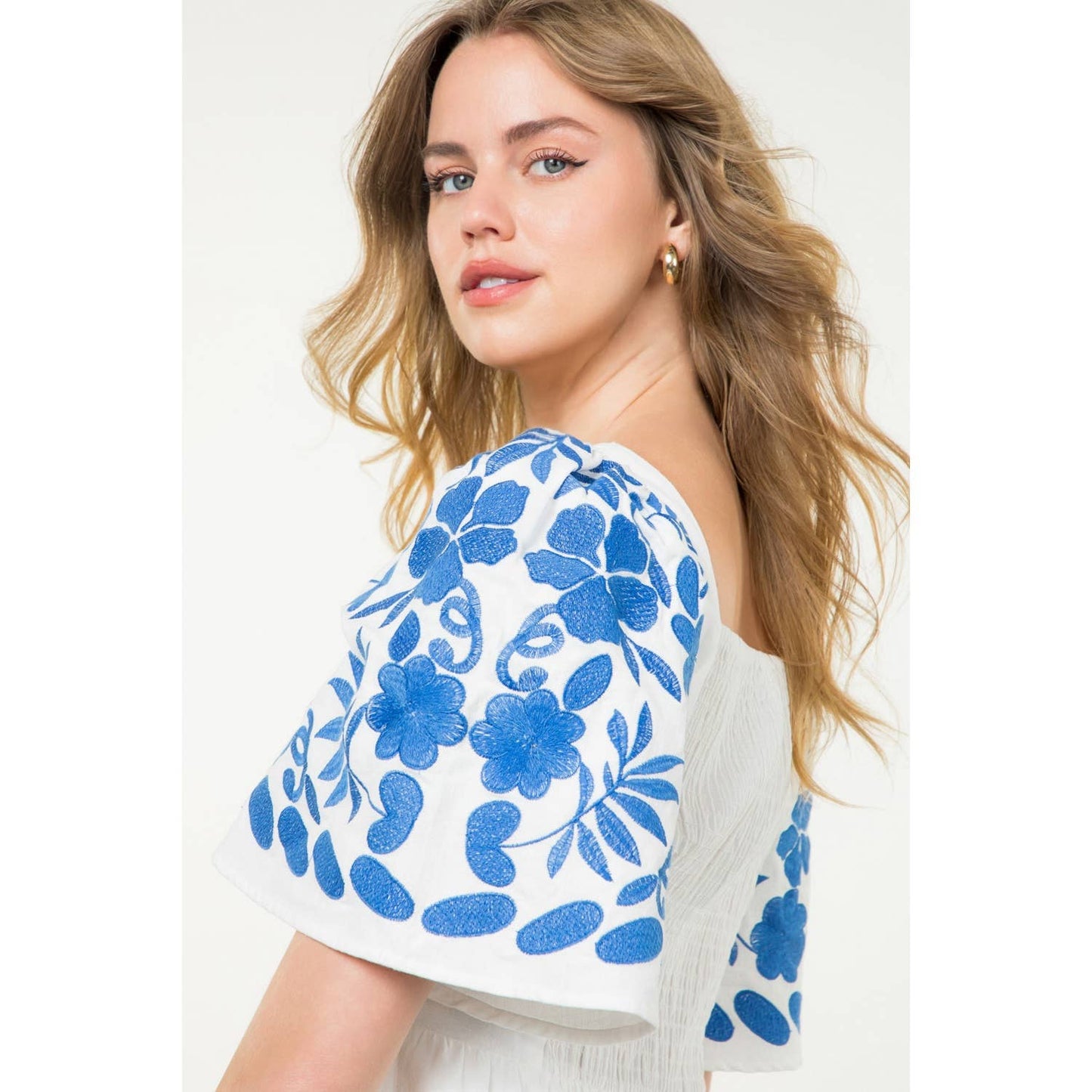 Embroidered Detail Midi Dress
